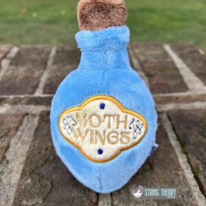 Potion Bottle Label – Moth Wings Appliqué Digital Download for Machine Embroidery Pattern, Design (4x4 Hoop)