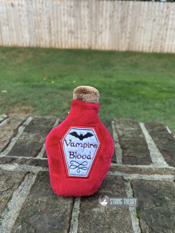 Potion Bottle Label – Vampire Blood Appliqué Digital Download for Machine Embroidery Pattern, Design (4x4 Hoop)