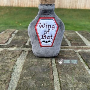 Potion Bottle Label – Wing of Bat Appliqué Digital Download for Machine Embroidery Pattern, Design (4x4 Hoop)