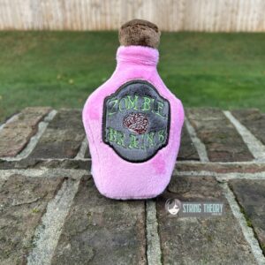 Potion Bottle Label – Zombie Brains Appliqué Digital Download for Machine Embroidery Pattern, Design (4x4 Hoop)