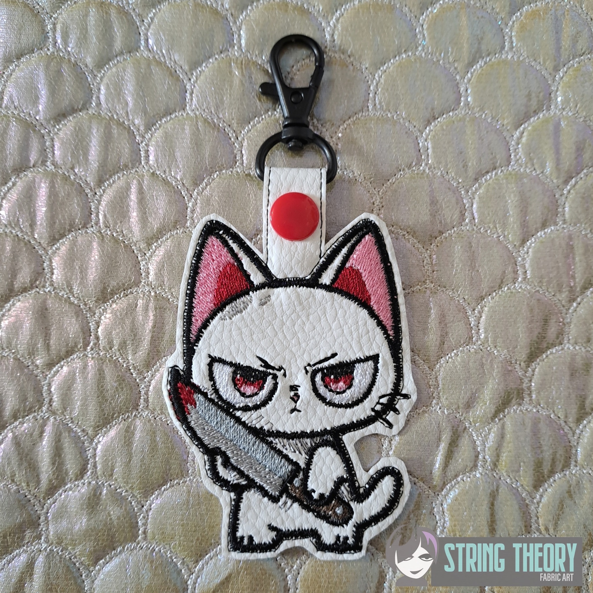 Stabby Cat fob, patch ITH in the hoop Digital Download for Machine Embroidery Pattern, Design (4×4 Hoop) - Image 6