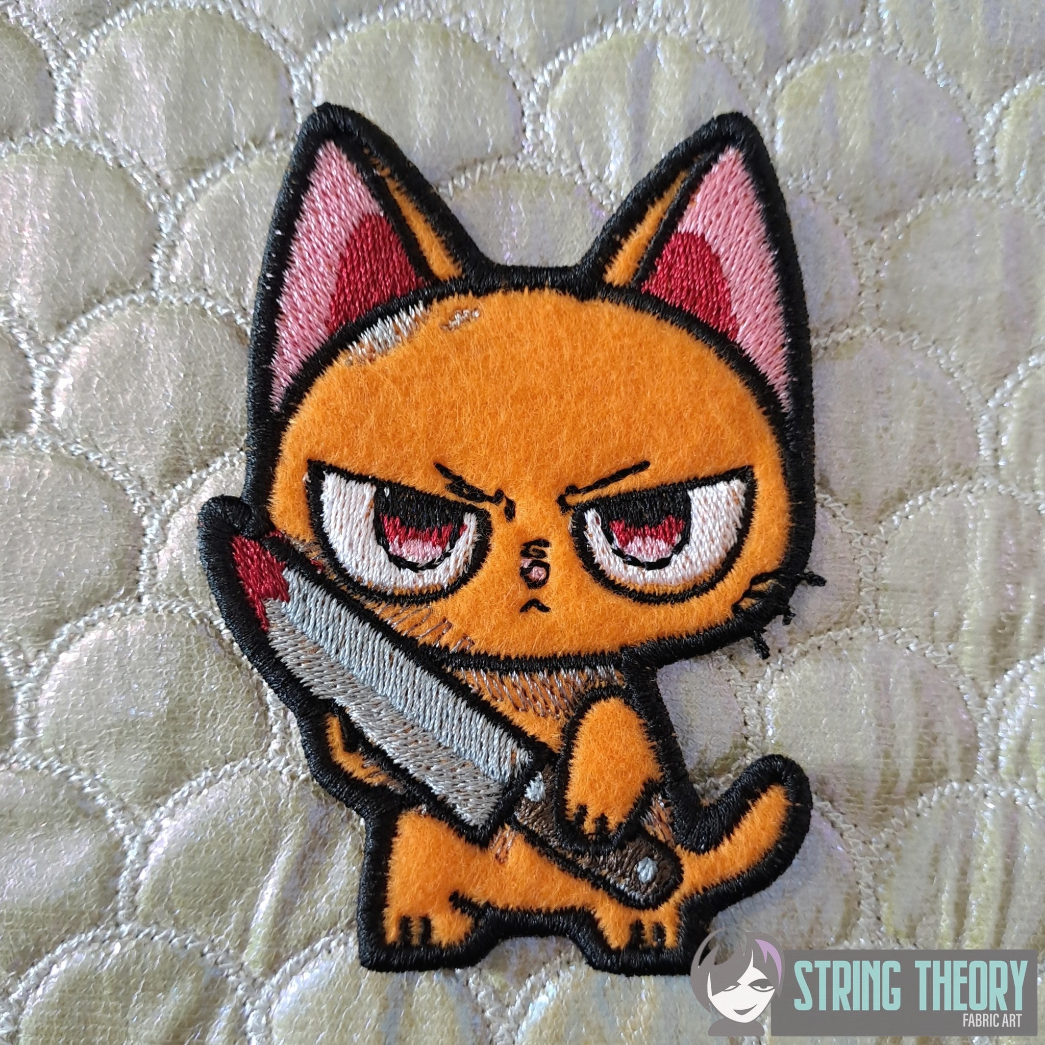 Stabby Cat fob, patch ITH in the hoop Digital Download for Machine Embroidery Pattern, Design (4×4 Hoop) - Image 7