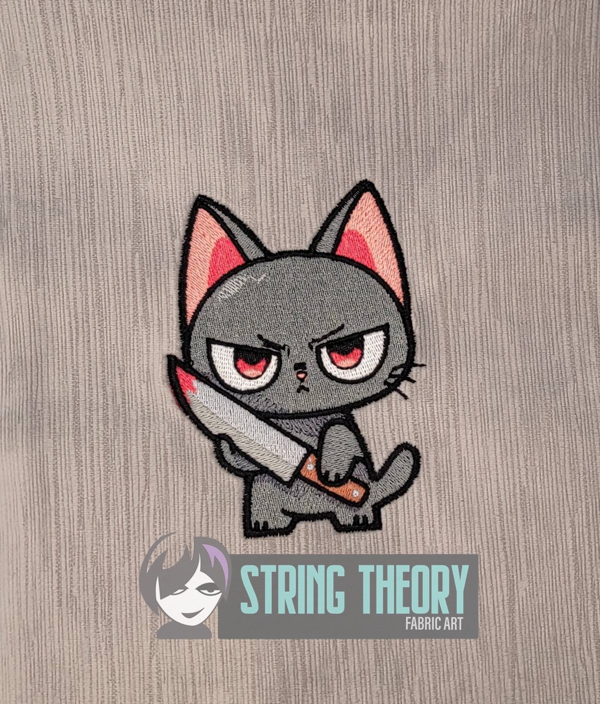 Stabby Cat fob, patch ITH in the hoop Digital Download for Machine Embroidery Pattern, Design (4×4 Hoop) - Image 4