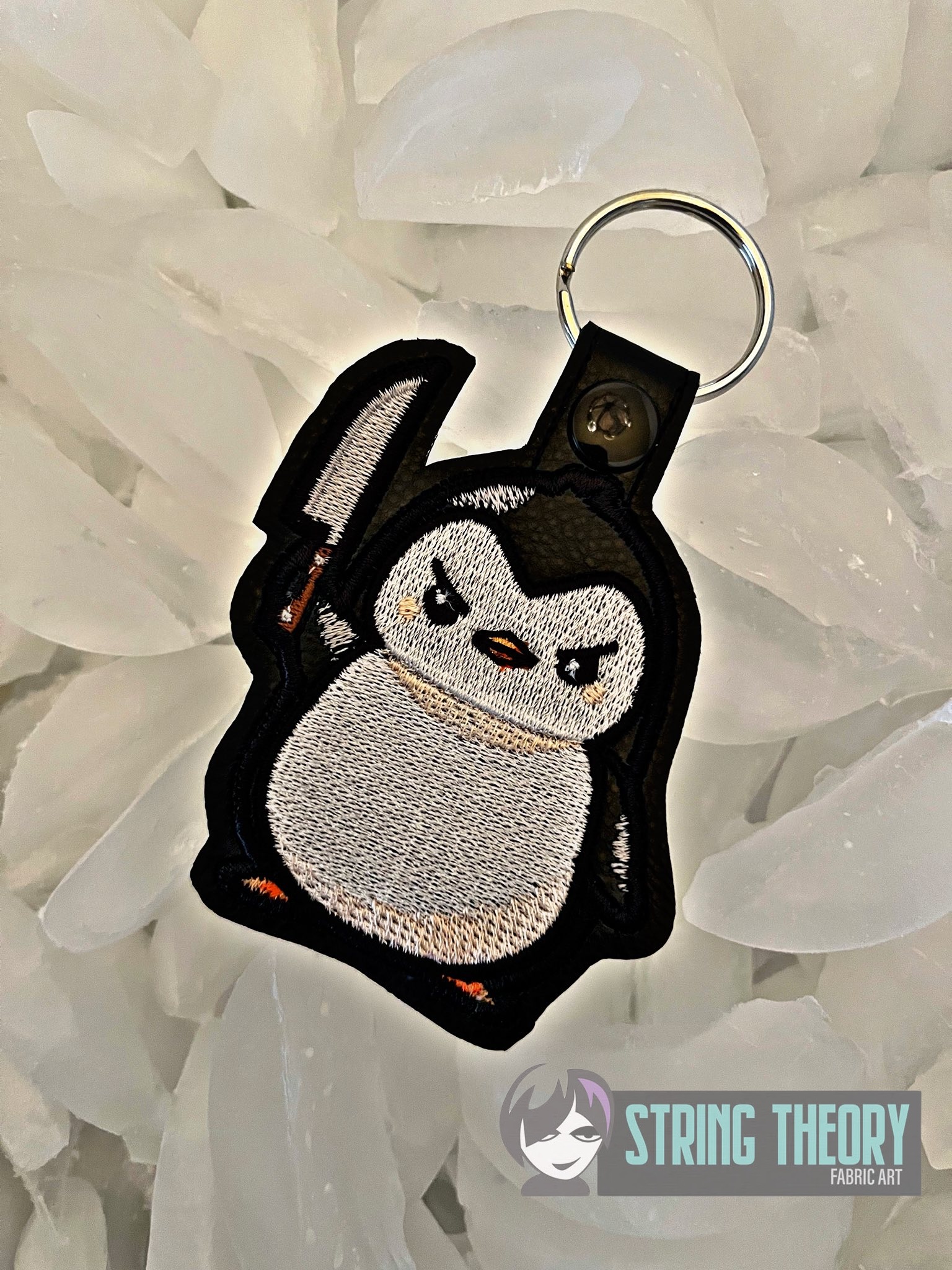 Stabby Penguin fob, patch ITH in the hoop Digital Download for Machine Embroidery Pattern, Design (4×4 Hoop) - Image 5