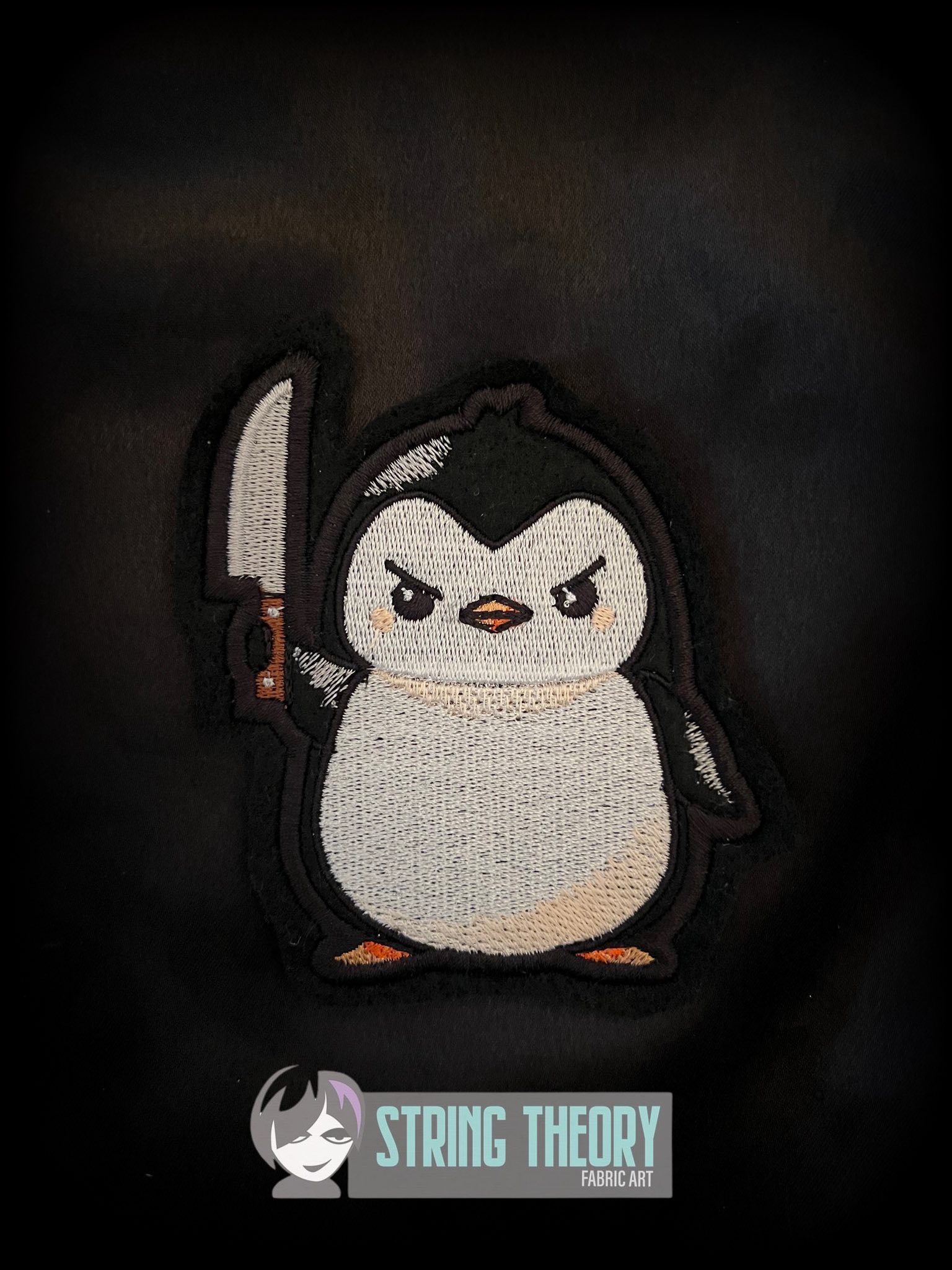 Stabby Penguin fob, patch ITH in the hoop Digital Download for Machine Embroidery Pattern, Design (4×4 Hoop) - Image 8