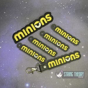 The Minions – Minions Logo fob, patch, dangle ITH in the hoop Digital Download for Machine Embroidery Pattern, Design (4×4 Hoop)