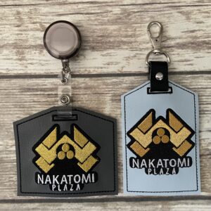 Nakatomi Plaze ID Badge Holder ITH In The Hoop Digital Download for Machine Embroidery Pattern, Design (4x4 Hoop)