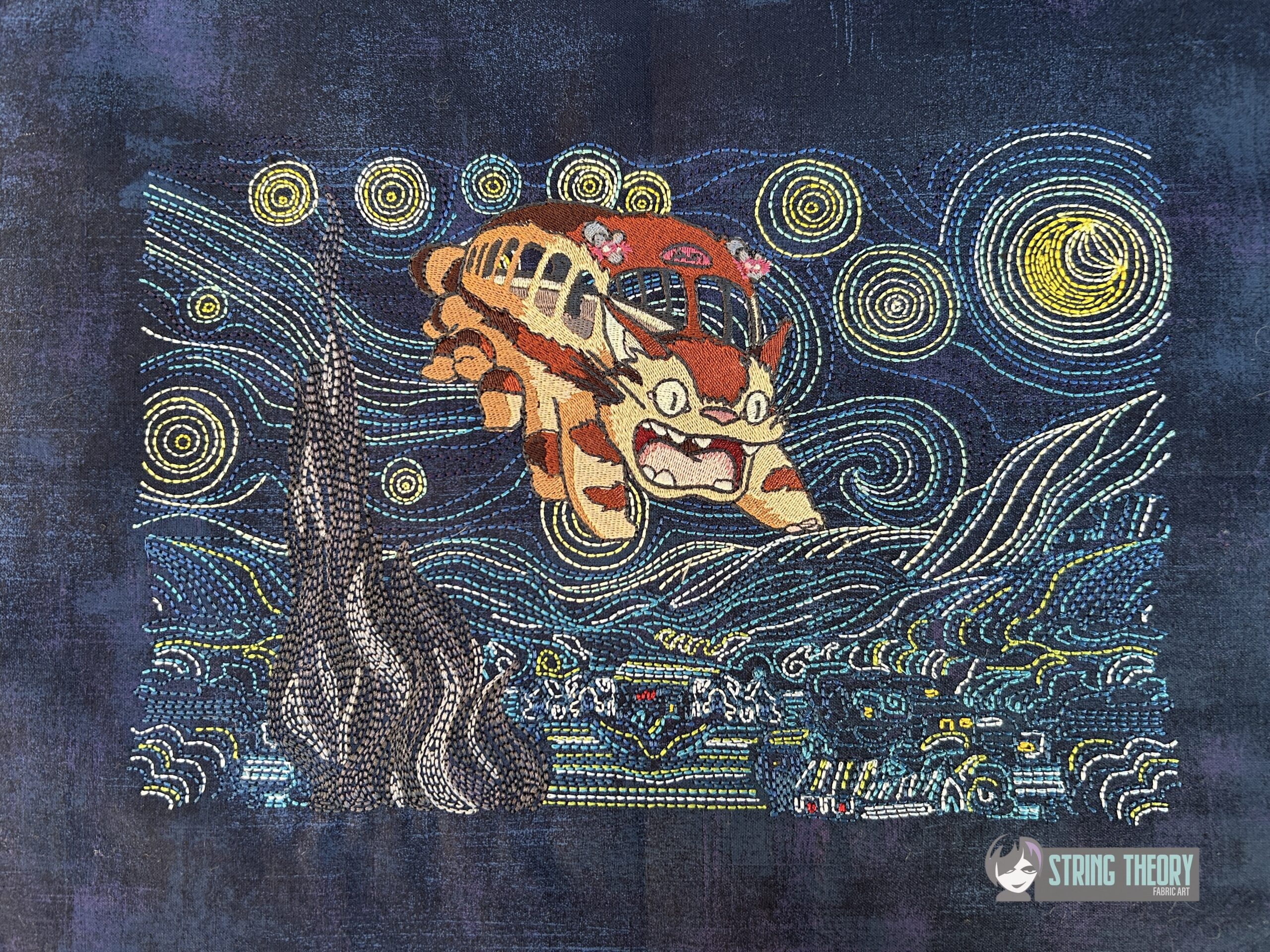 Starry Catbus Digital Download for Machine Embroidery Pattern, Design (5×7, 6×10, 7×11, 8×12 Hoop) - Image 2