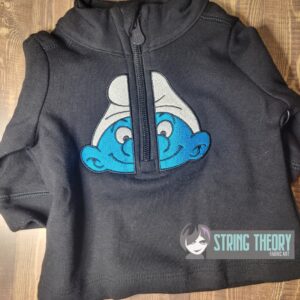 Split Smurf machine embroidery design