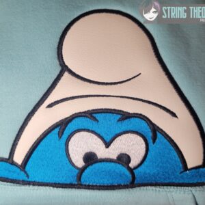 Peeker Smurf machine embroidery design
