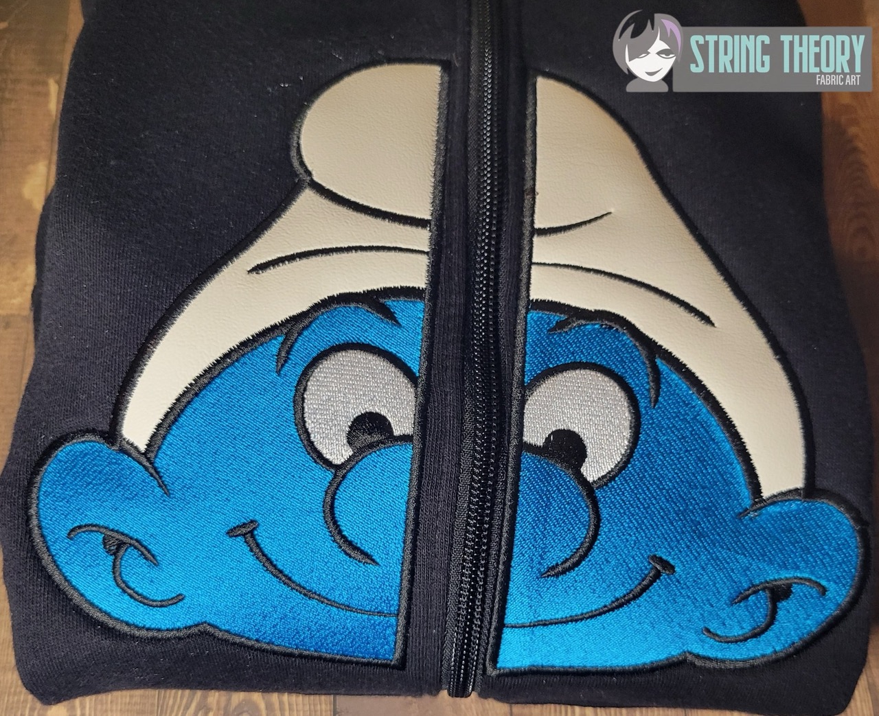 Split Smurf machine embroidery design