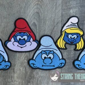 Smurf Face patch ITH machine embroidery design