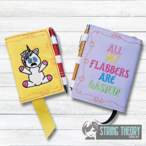 Shanky All my flabbers are gasted Notebook Cover ITH machine embroidery design