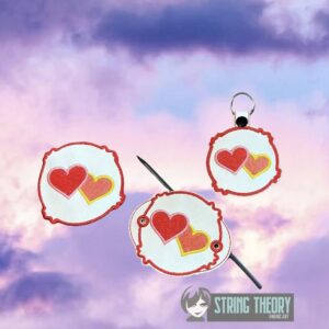 Care Bear Love A Lot Bear Symbol ITH machine embroidery design