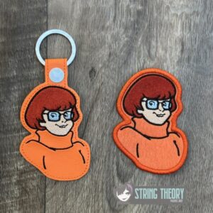 Scooby Doo Velma fob patch machine embroidery design
