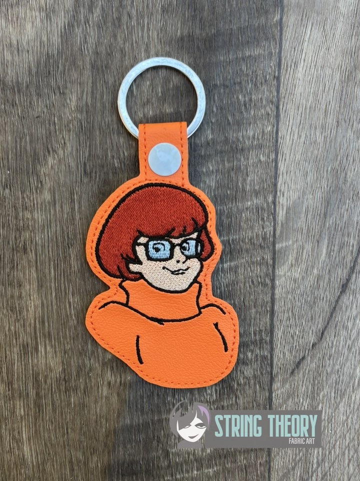 Scooby Doo Velma fob patch machine embroidery design