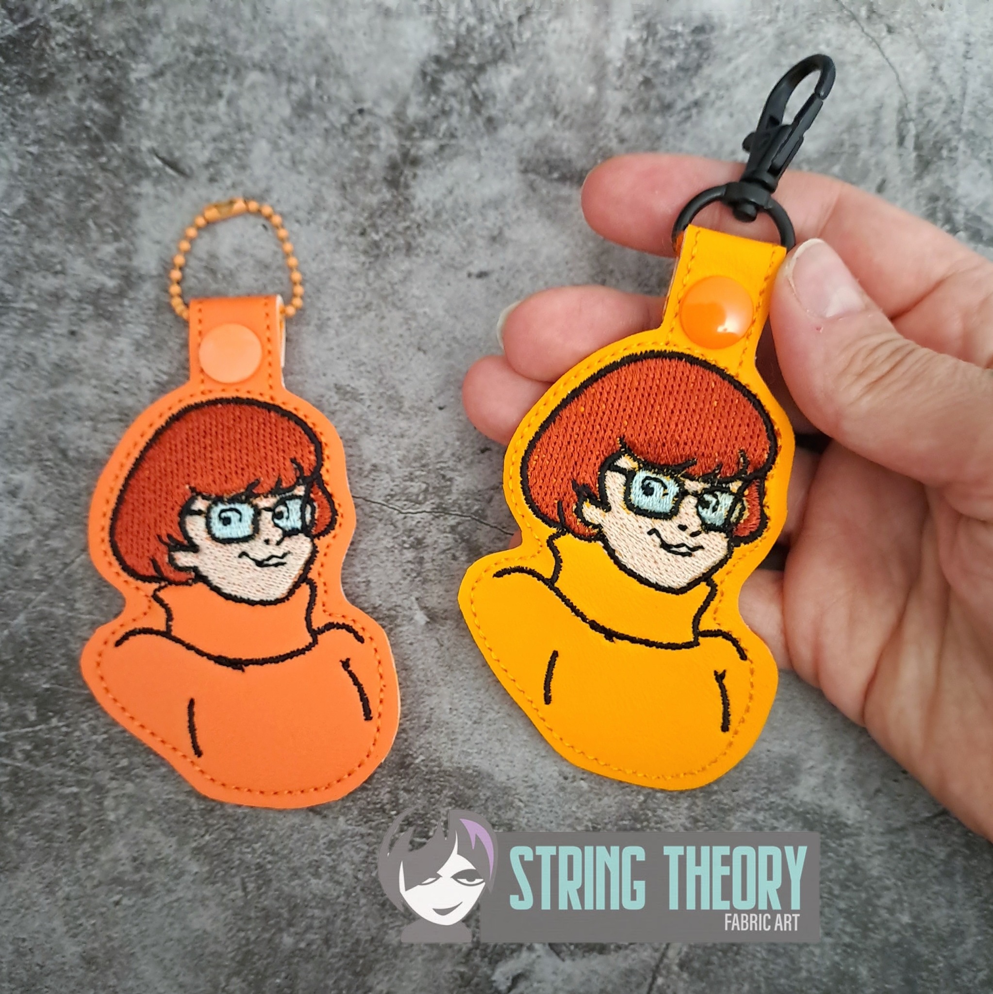 Scooby Doo Velma fob patch machine embroidery design