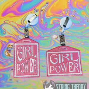Girl Power ID Badge ITH Machine Embroidery Design