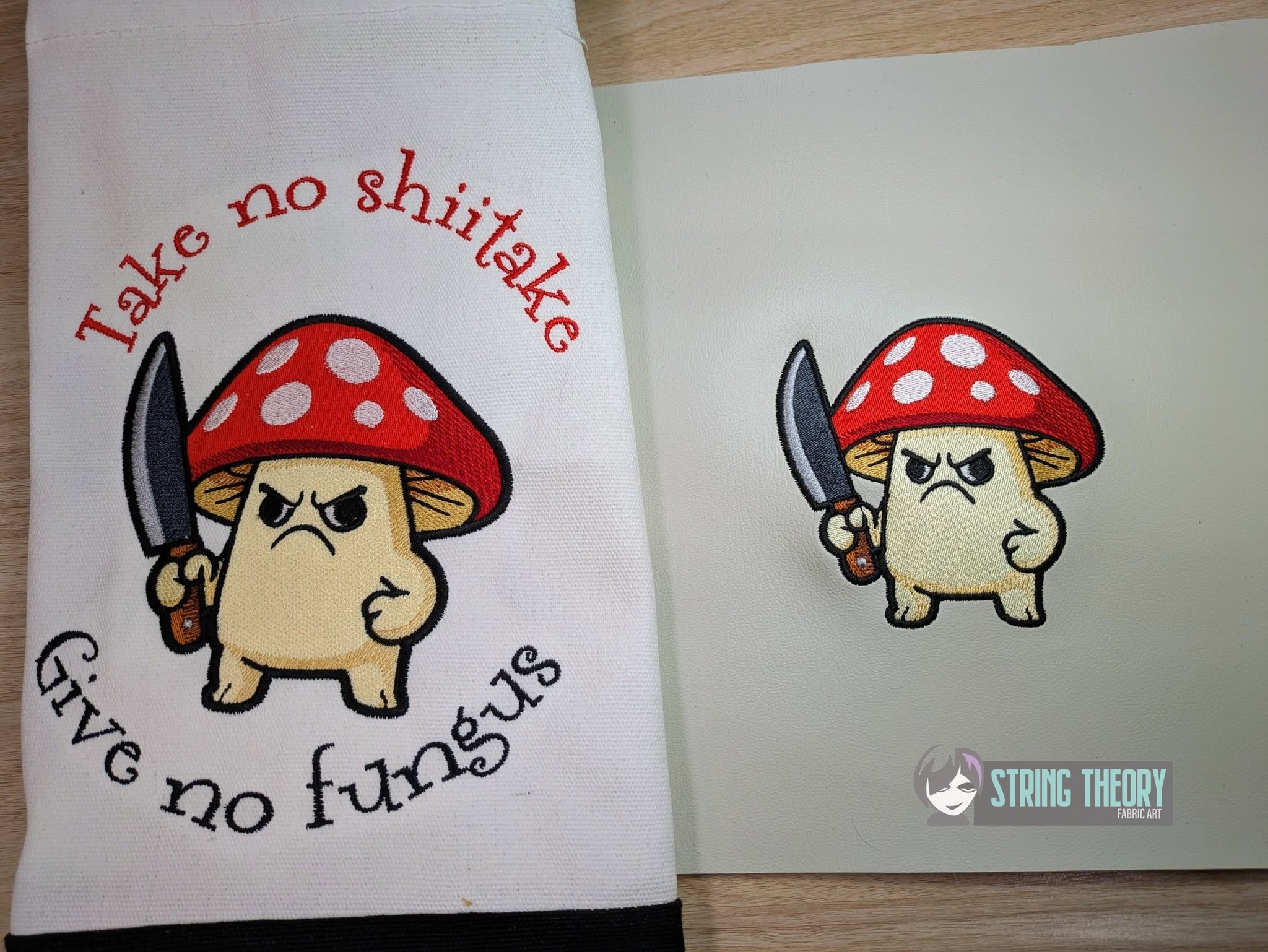 Stabby Mushroom Take no Shittkae Give No Fungus machine embroidery design
