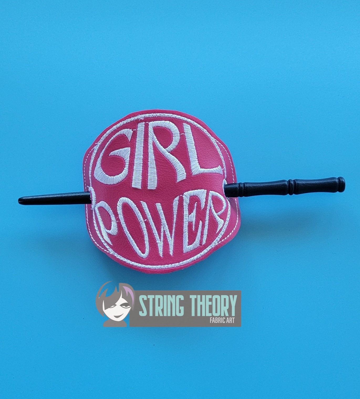 Girl Power Bun cover ITH machine embroidery design