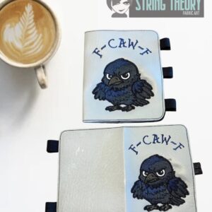 Chibi Crow F Caw F ITH notebook cover machine embroidery design