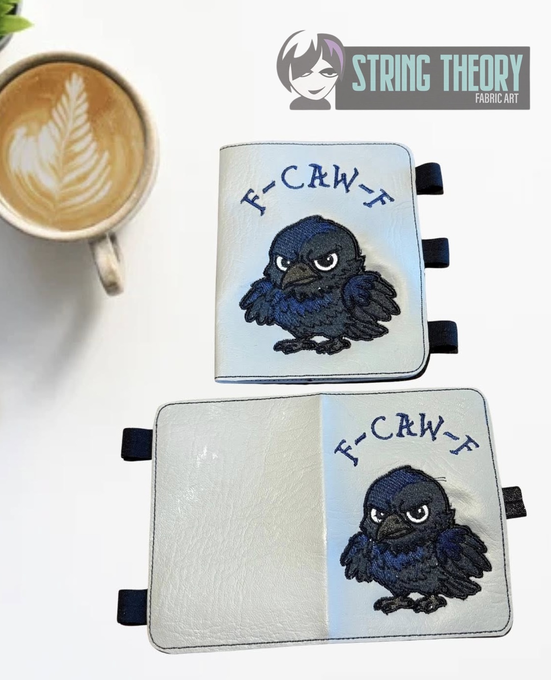 Chibi Crow F Caw F ITH notebook cover machine embroidery design