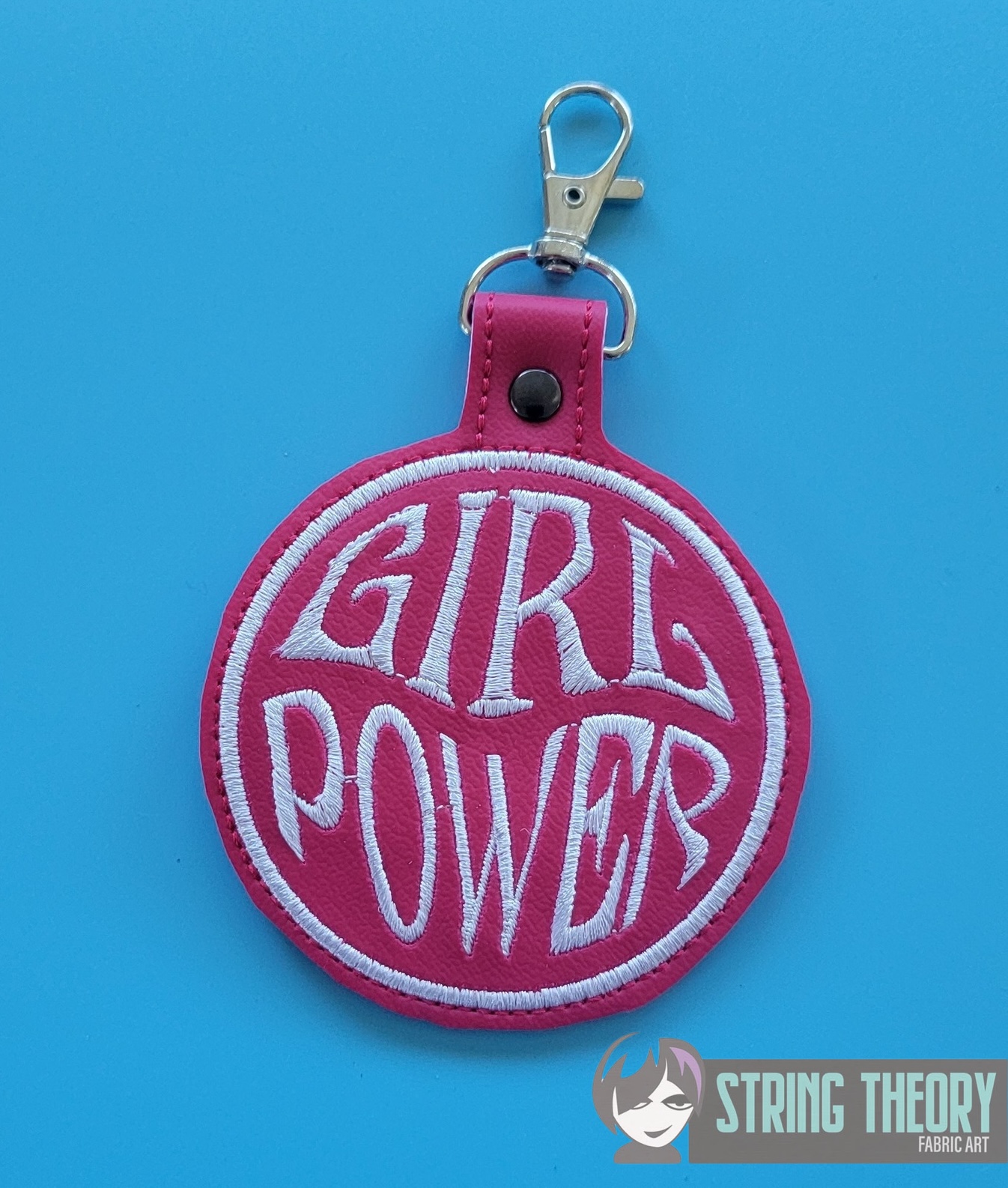 Girl Power fob ITH machine embroidery design