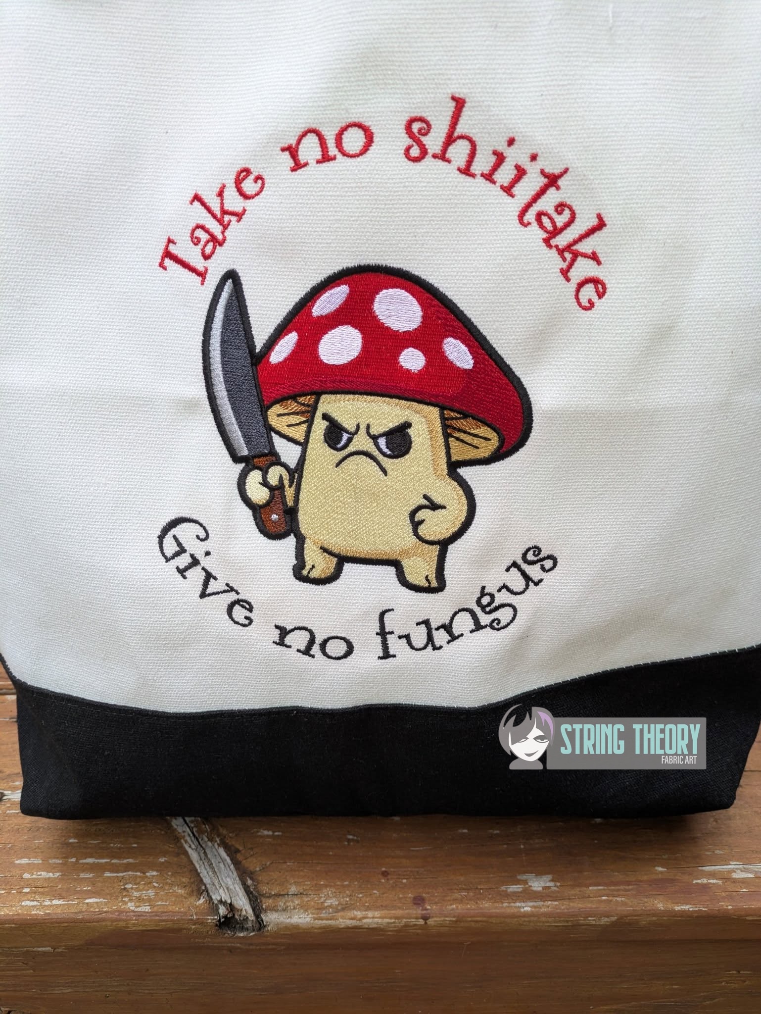 Stabby Mushroom Take no Shittkae Give No Fungus machine embroidery design