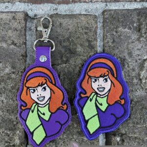 Scooby Doo Daphne fob patch machine embroidery design