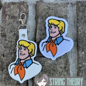 Scooby Doo Fred fob patch machine embroidery design