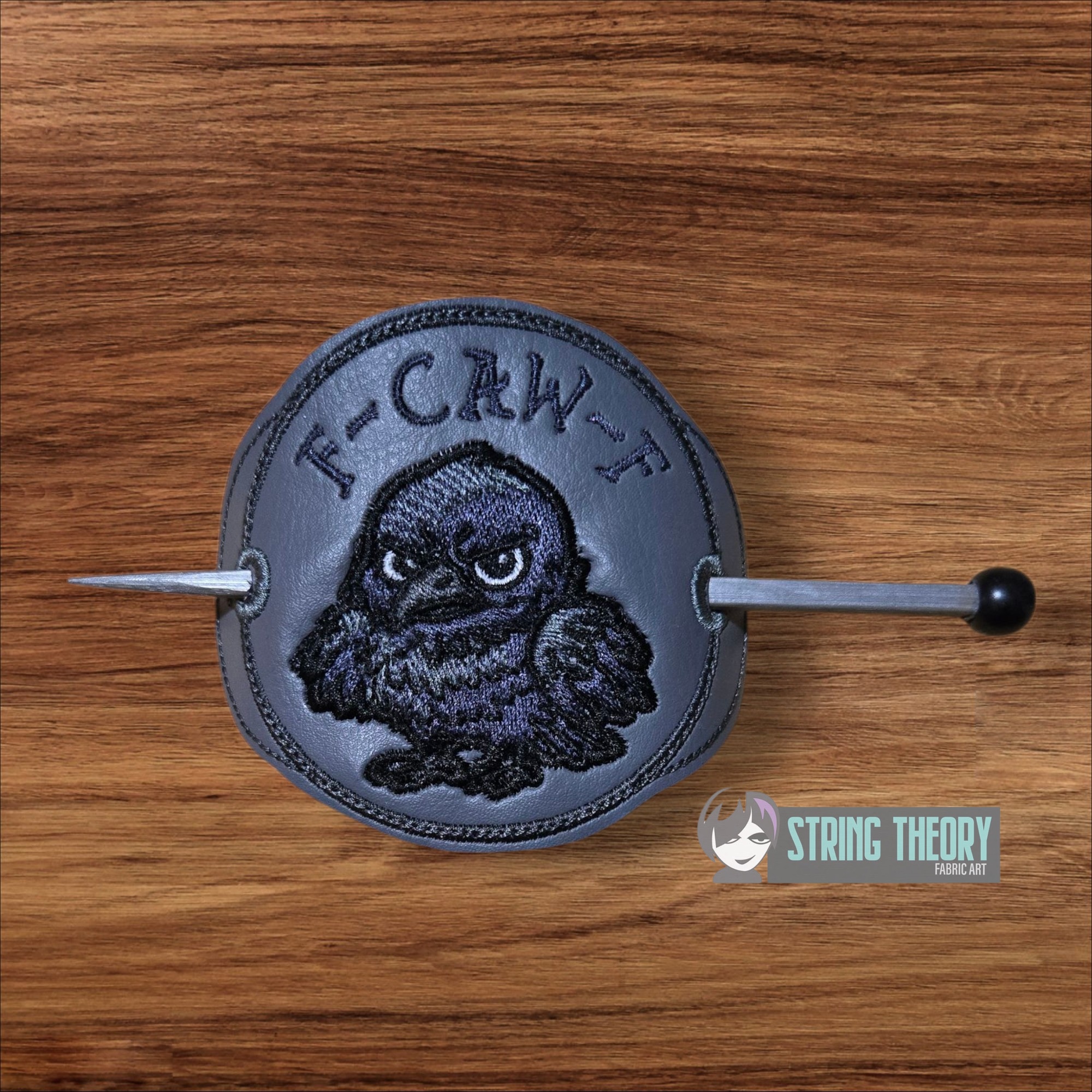 Chibi Crow F Caw F bun cover ITH machine embroidery design