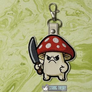 Stabby mushroom fob ITH machine embroidery design
