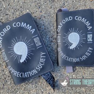 Oxford Comma Appreciation Society Notebook Cover ITH machine embroidery design