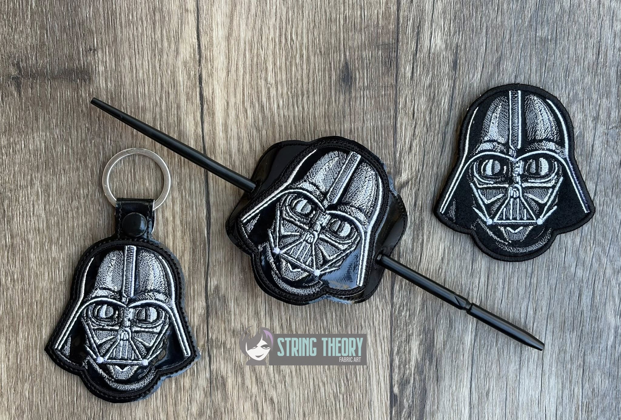 Star Wars Darth Vader fob patch bun cover ITH machine embroidery design