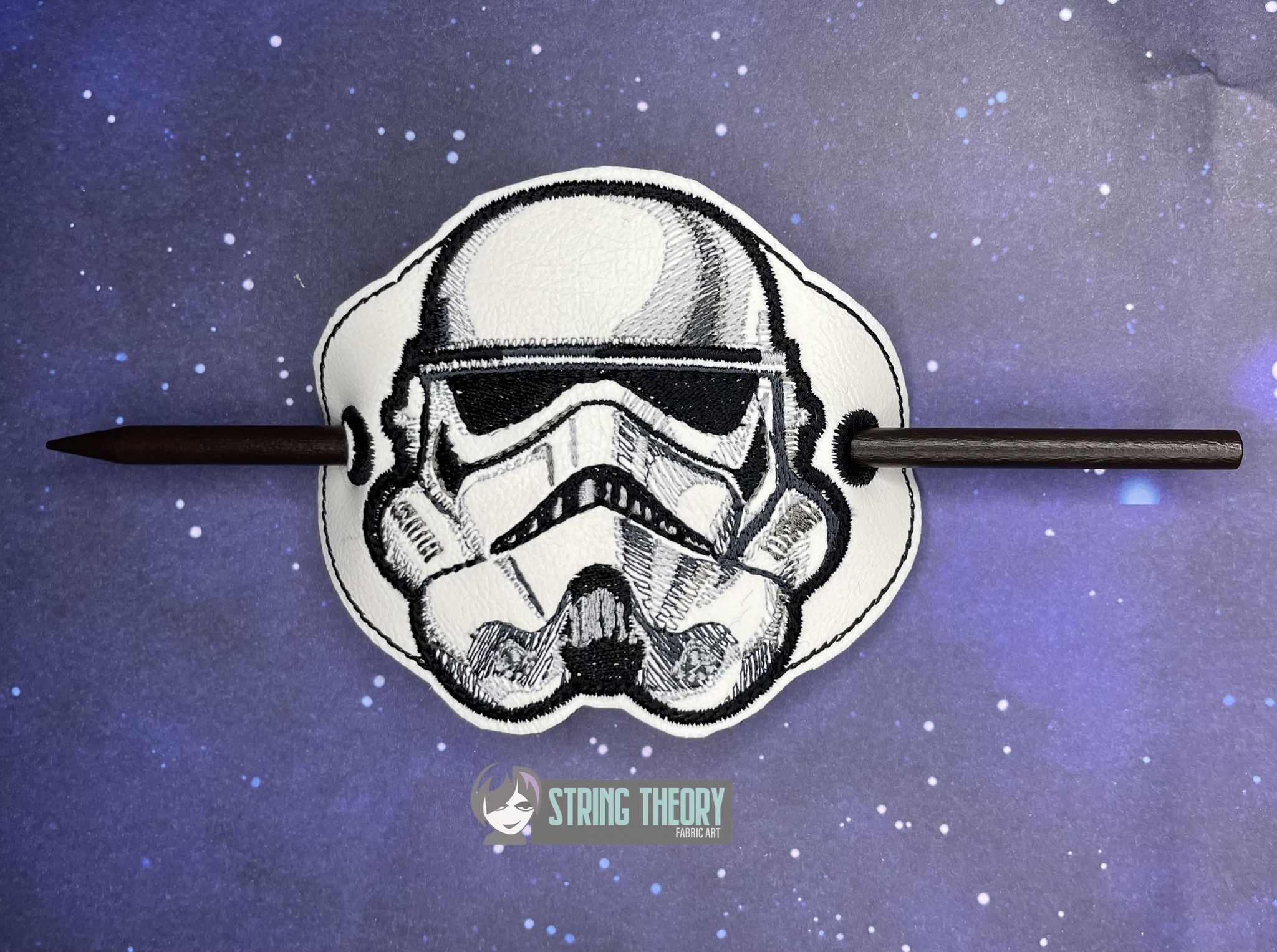 Star Wars Stormtrooper bun cover ITH machine embroidery design