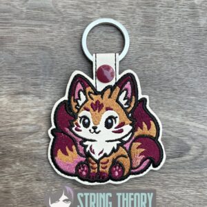 Chibi Kitsune fob ITH machine embroidery design