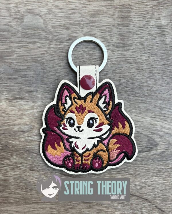 Chibi Kitsune Snap Tab Key Fob Digital Download for Machine Embroidery ...
