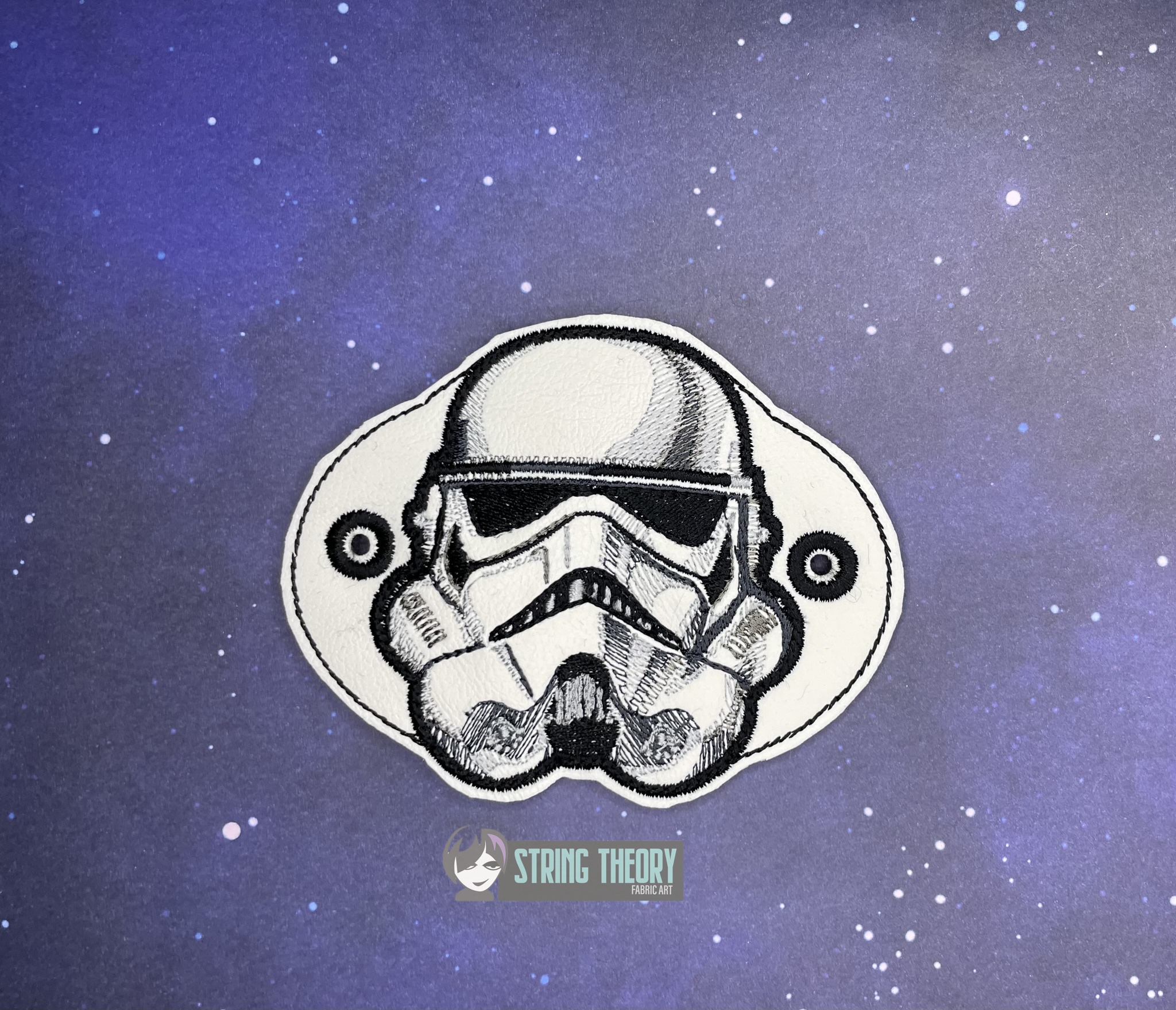 Star Wars Stormtrooper bun cover ITH machine embroidery design
