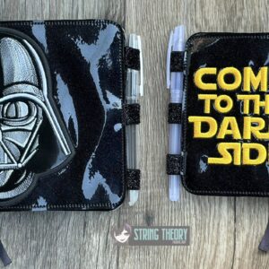 Darth Vader Dark Side Notebook Cover ITH machine embroidery design
