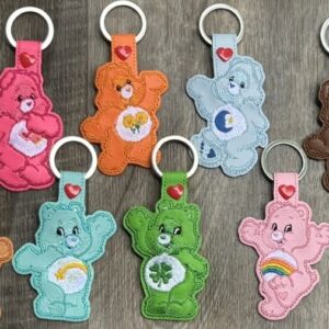 Fob Snap Tab Care Bears machine embroidery design