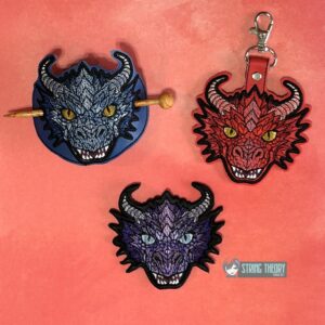 Dragon Face ITH machine Embroidery Design