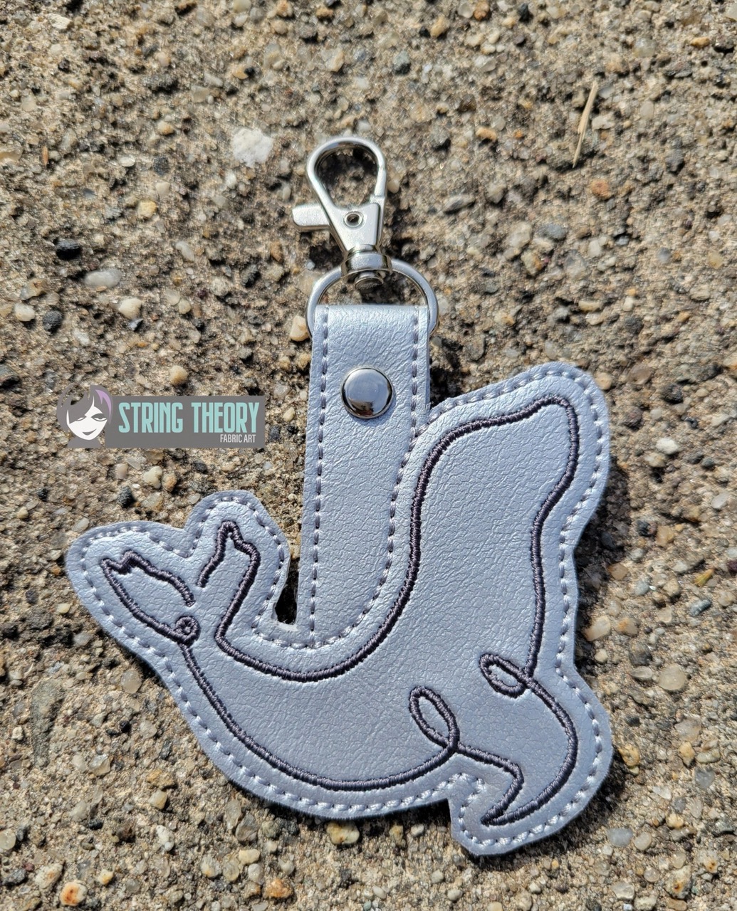 Continuous Line Seal ITH Fob machine embroidery design